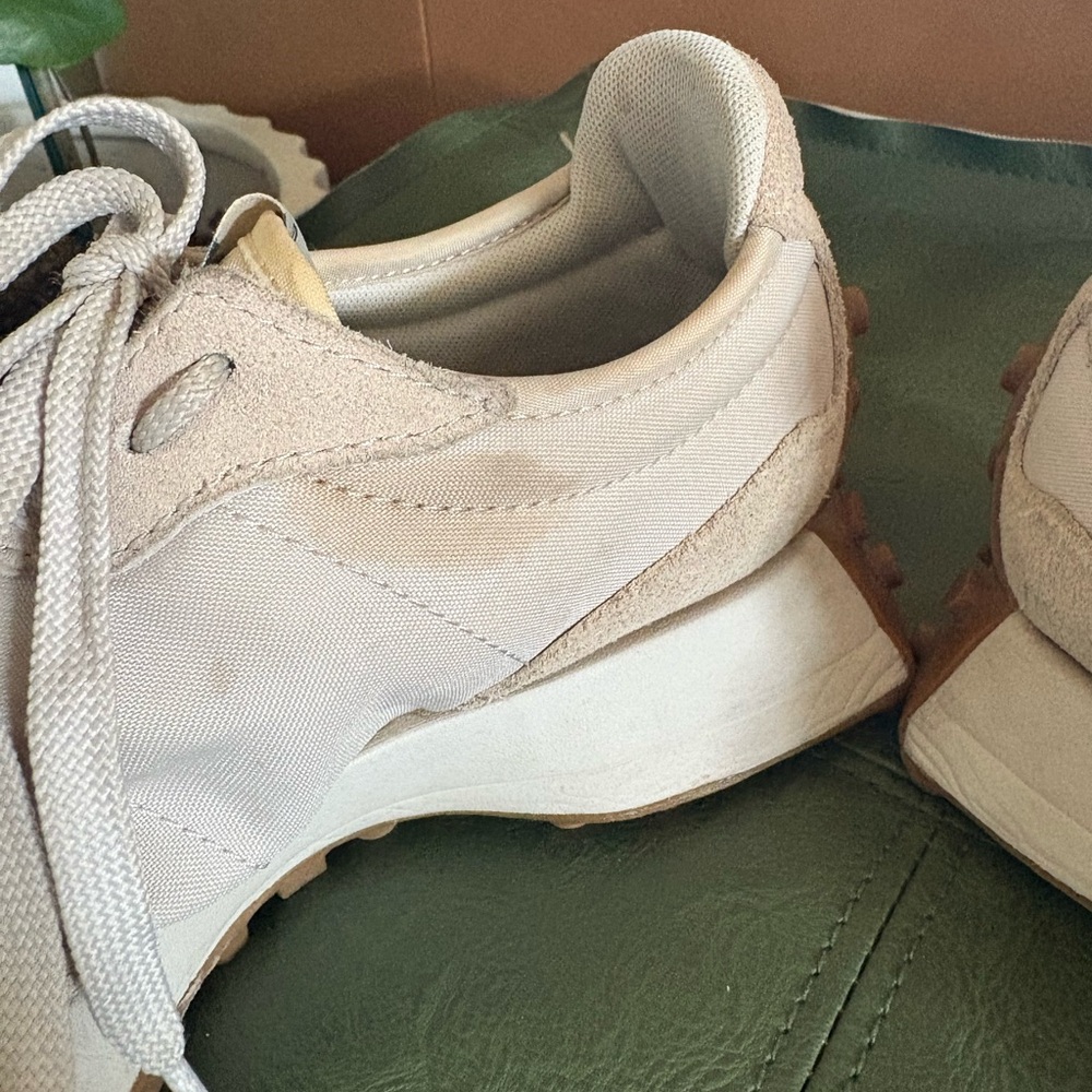 New Balance Beige and Green Women's Sneakers - Picture 5 of 7